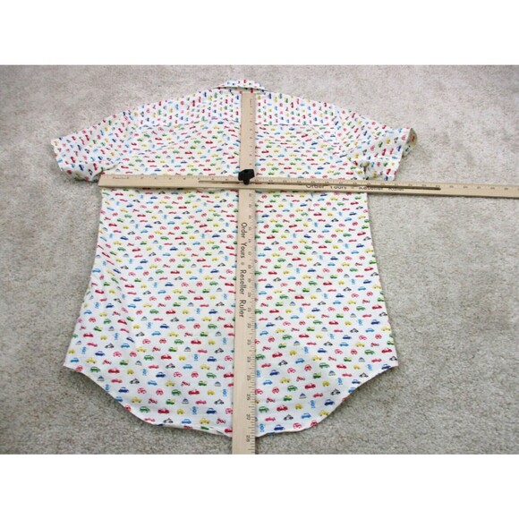 Naked & Famous Shirt Men Small Multicolor Cars All Over Print Casual Button Up * - Picture 6 of 11